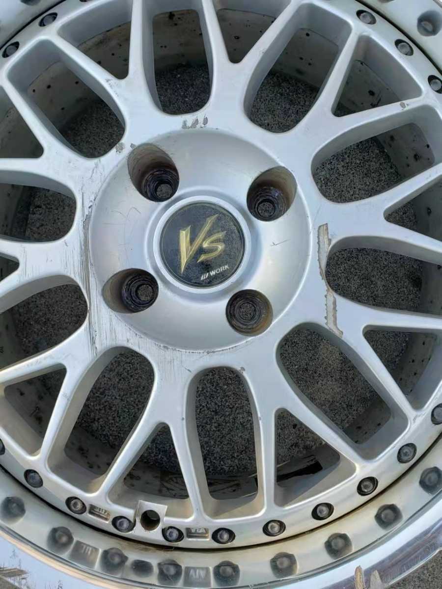 中古ジャンク品 ☆深リム☆ WORK VS 17インチ 17x7.5JJ ET+28（ 手測り