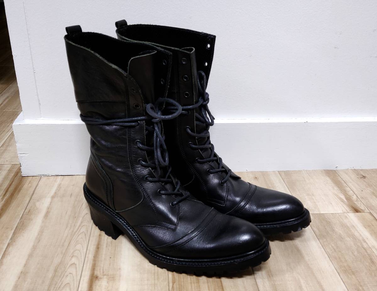 5351POUR LES HOMMES レースアップブーツ ブラック レザー 黒 ブーツ