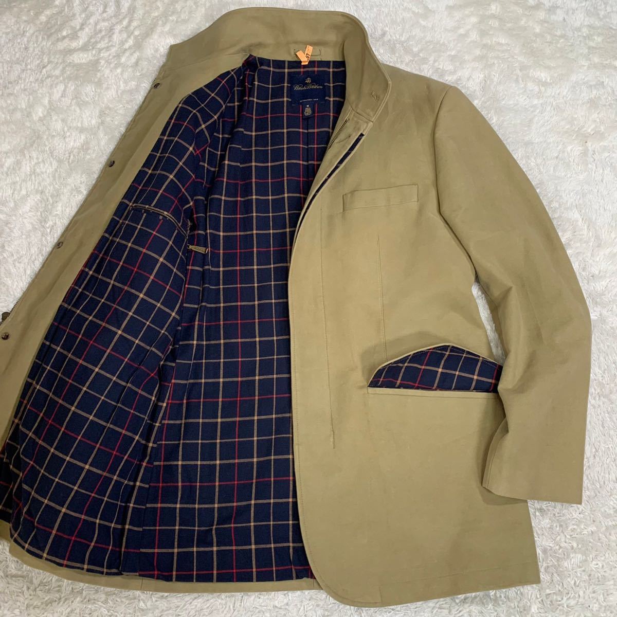 極美品 ブルックスブラザーズ ステンカラーコート ベージュ M BROOKS 