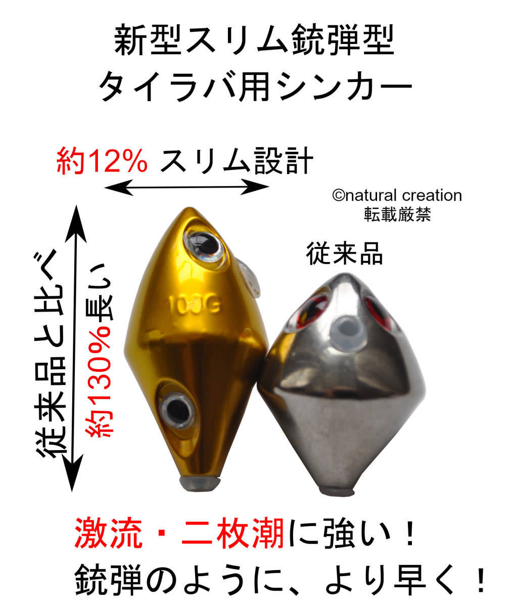 弾丸スリムタイプ タイラバ用 60g、80g、100g 各1個（合計3個