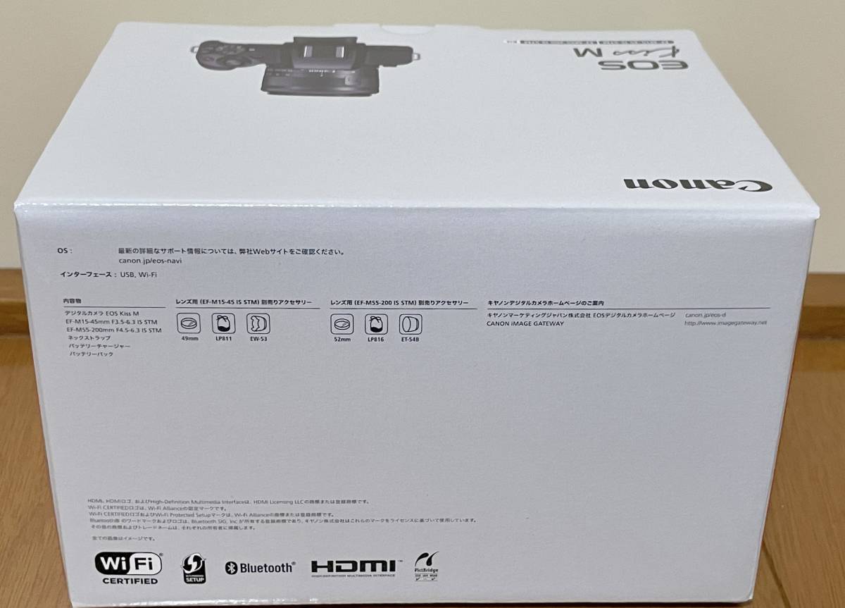 EOS M Kiss ブラック EOSKISSMBK-WZK 9000D Canon EOS Kiss M ダブルズームキット ブラック 未使用 液晶保護フィルム SDカード付 キヤノン ミラーレス一眼 EOSKISSMBK-WZK