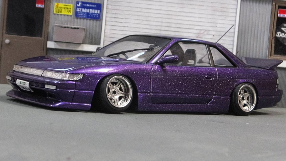 ハピ　シルビアS13 改造完成品 1/24 S13 シルビア 完成品 鬼キャン ドリフト B WAVE 神奈川仕様 大井