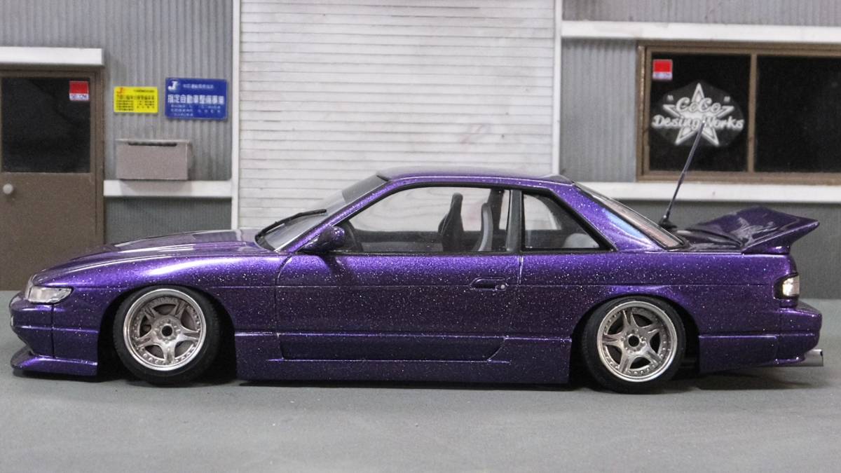 1/24 S13 シルビア 完成品 鬼キャン ドリフト B WAVE 神奈川仕様 大井