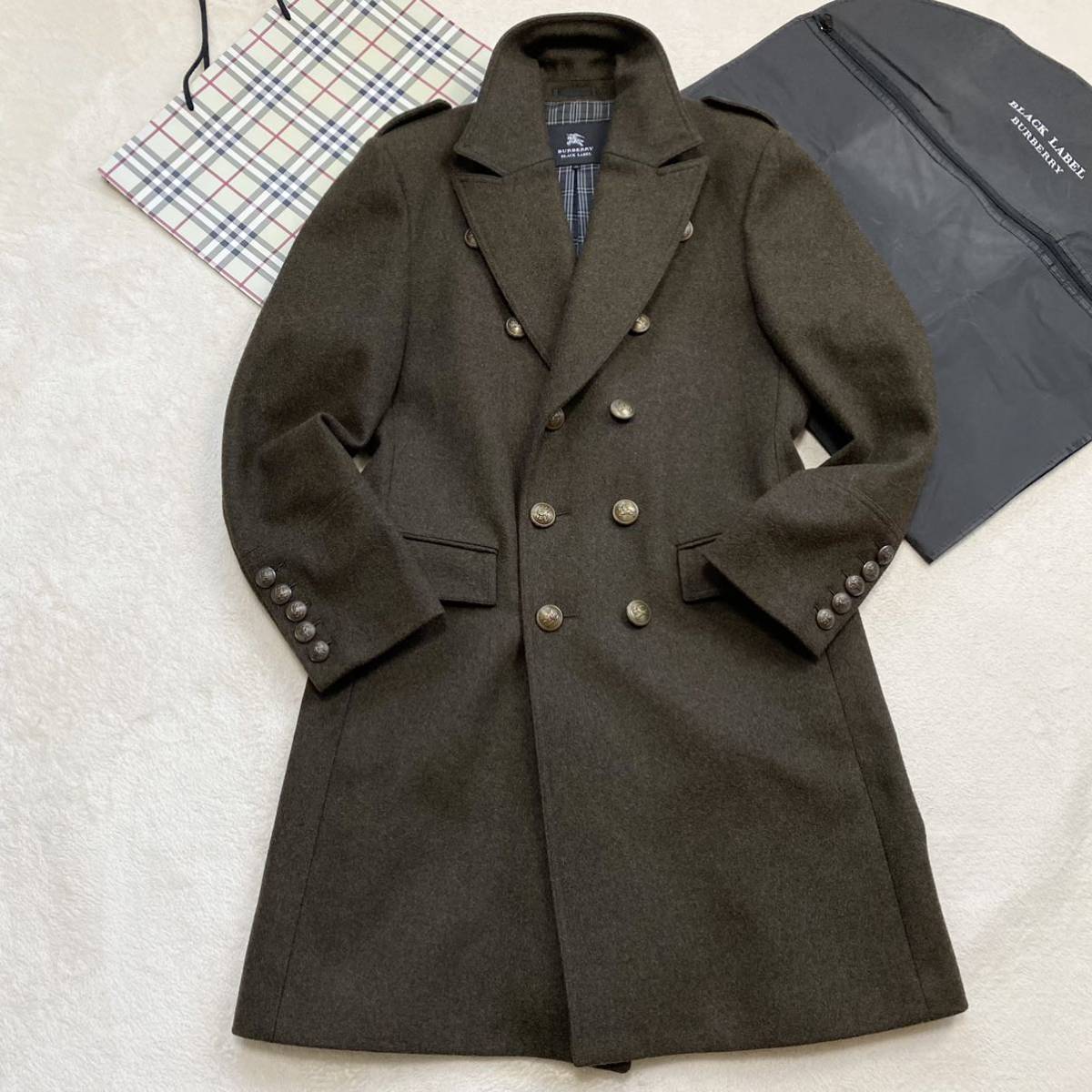 美品 バーバリー ブラックレーベル ナポレオン ウールコート 刻印 ノバ