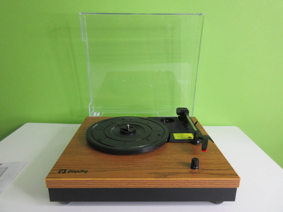 FB-3 サ Popsky レコードプレーヤー TT202-1 スピーカー 内蔵 木目の 