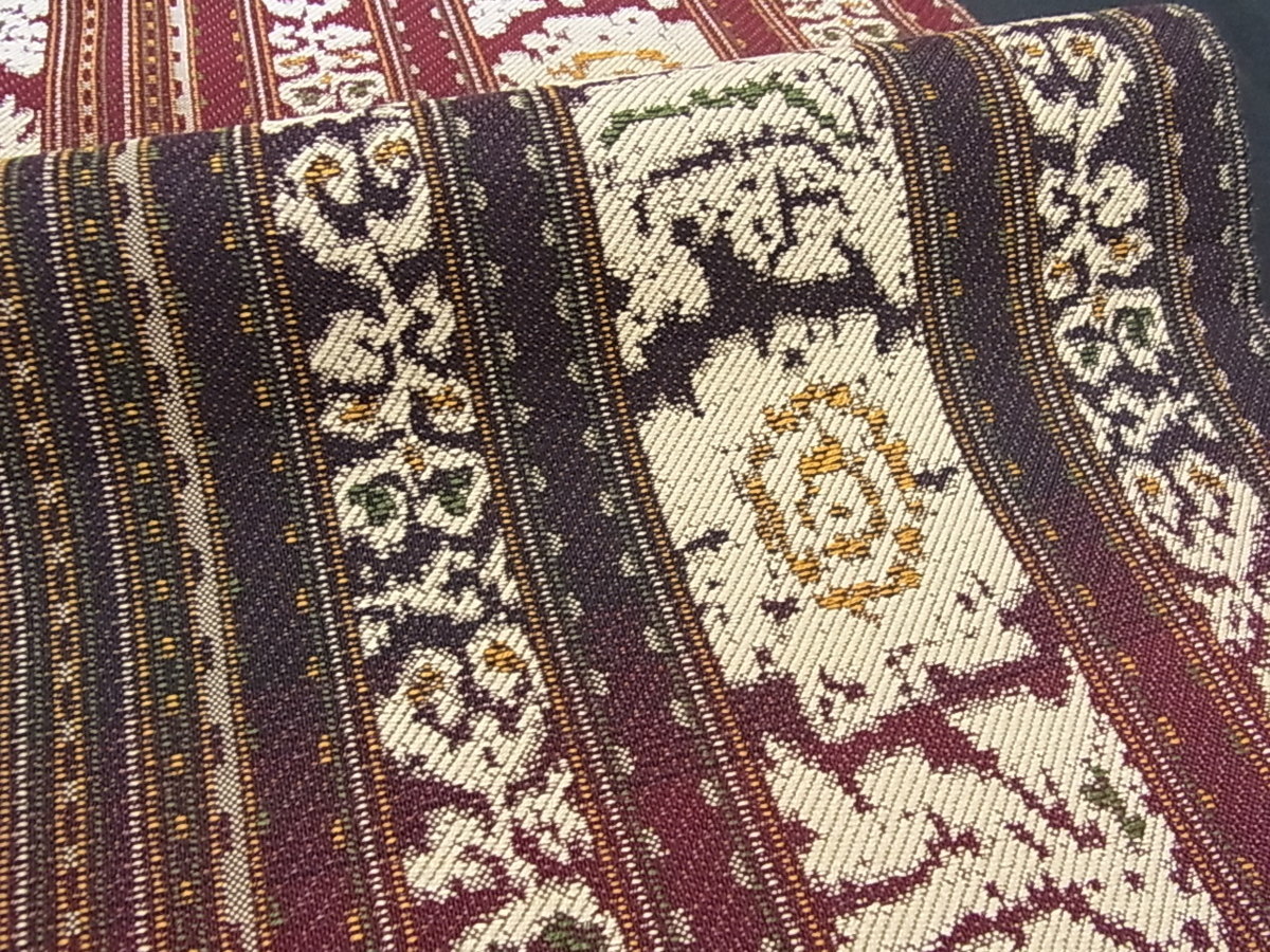 平和屋□極上 西陣 六通柄袋帯 イカット 証紙付き 逸品 s60025 - 平和 