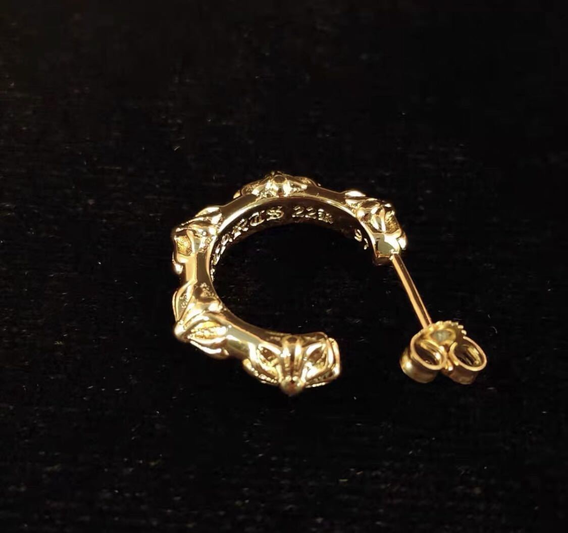 クロムハーツ クロスバンドピアス 22k刻印 クロス クロムハーツ 22K