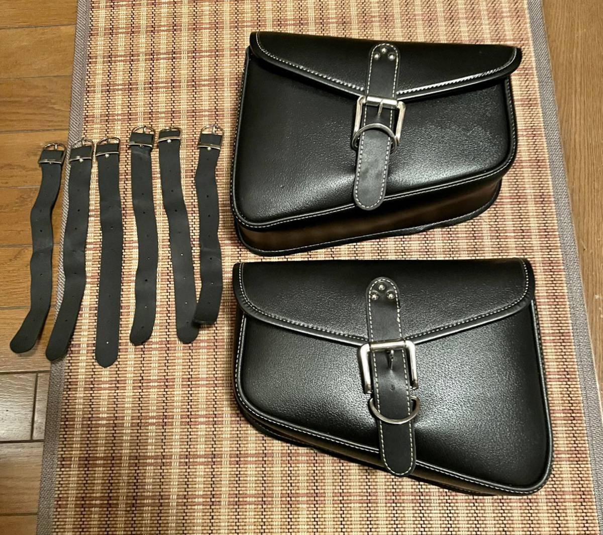 安い，定番人気 美品 サドルバッグ ハーレー などに！左右セット