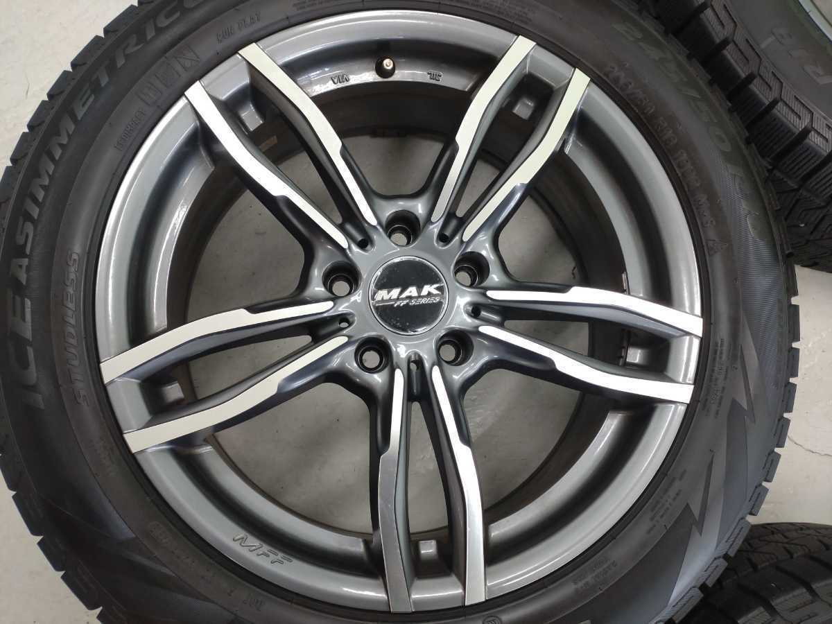 245/50R18 5H PCD120 18インチ 8J IS43 PIRELLI スタッドレス MAK 
