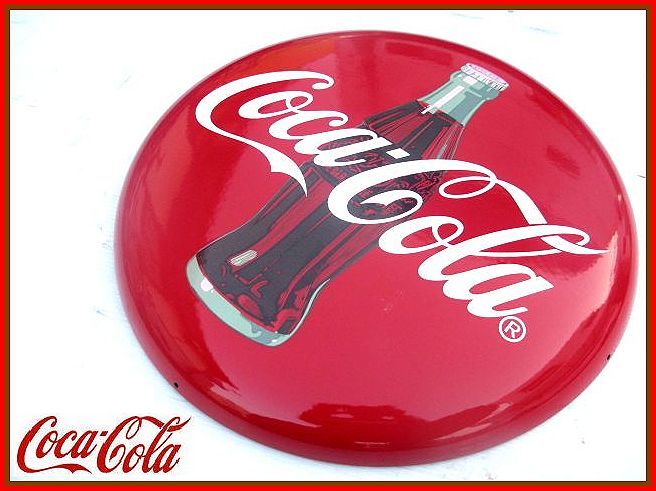 コカ・コーラ 丸型看板 直径約50㎝／ホーロー・インテリア・レトロ