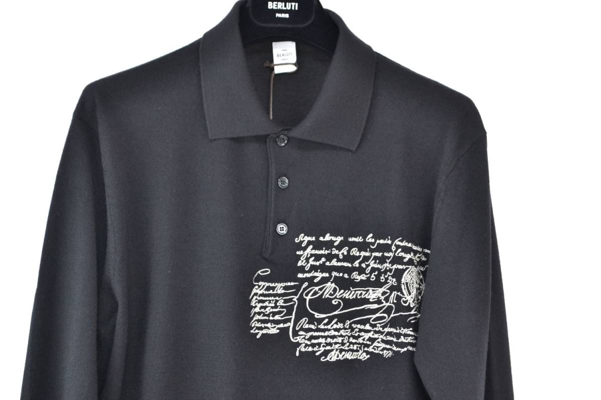 新品 BERLUTI ベルルッティ POLO SHIRT EMBROIDERED SCRITTO 