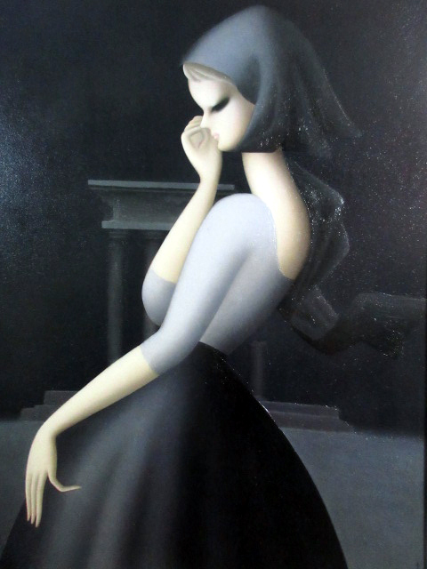 高品質 絵画／油彩 作者不明 東郷青児とうごうせいじ 望郷 額装 画面サイン 青児 模写(人物画)｜売買されたオークション情報、yahooの商品情報をアーカイブ公開 - オークファン 人物画