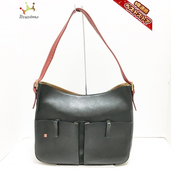 バリー BALLY ショルダーバッグ レザー 黒×レッド バッグ BALLY(バリー