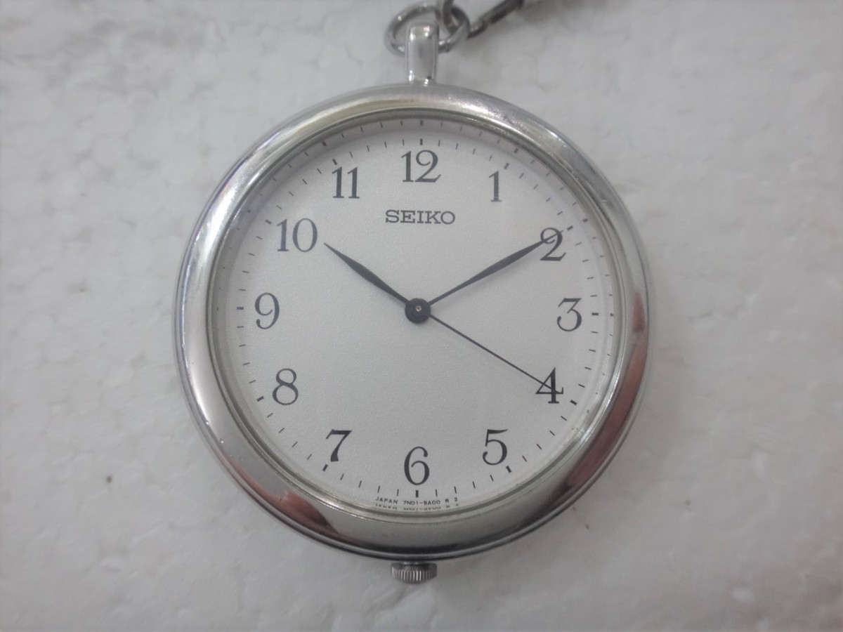 懐中時計 セイコー SEIKO 7N01-9A00 - 稼働美品 シルバー7N01-9A00 銀 