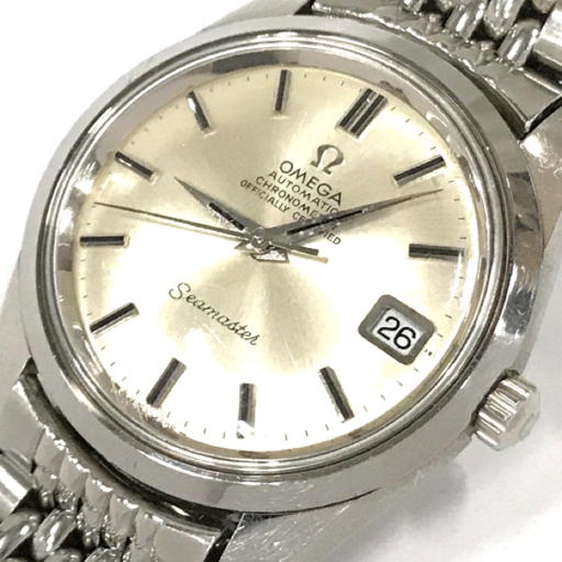 オメガ シーマスター デイト クロノメーター 自動巻き 腕時計 メンズ シルバー文字盤 稼働品 OMEGA SEAMASTER　