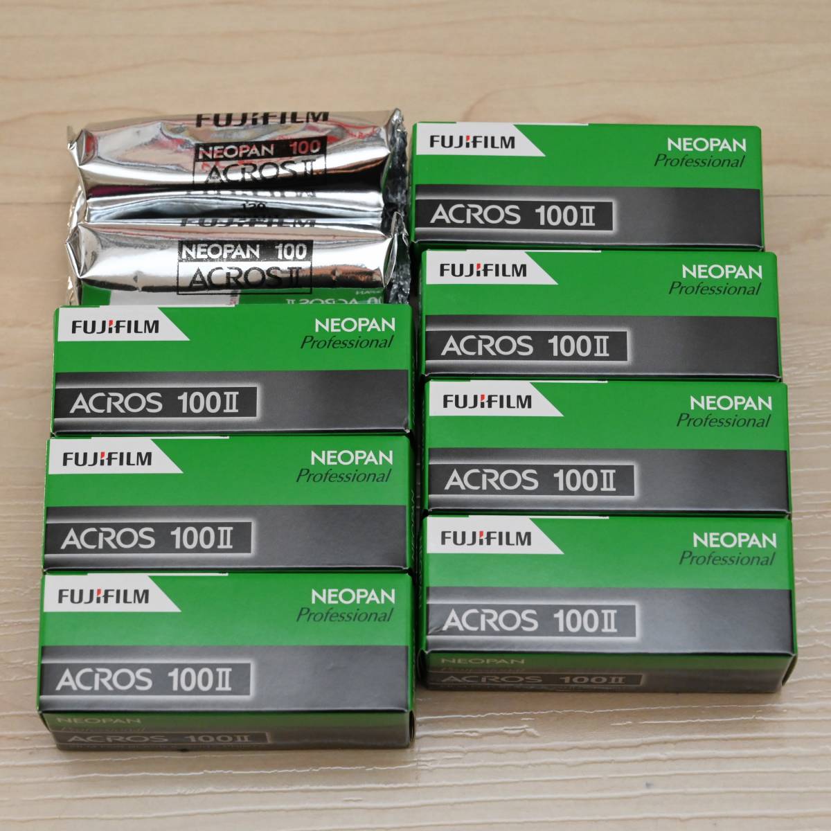 【期限2021.10】FUJIFILM 黒白フィルム ネオパン100 ACROS Ⅱ120サイズ 9本セット