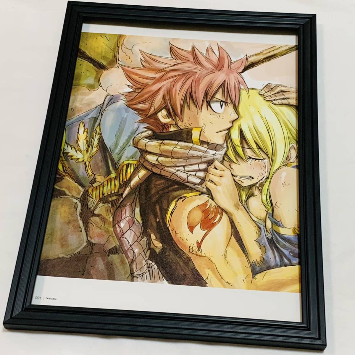 フェアリーテイル 複製原画 ルーシィ ナツ ポスター FAIRY TAIL フェアリーテイル A4 イラスト 額装品 真島ヒロ□少年