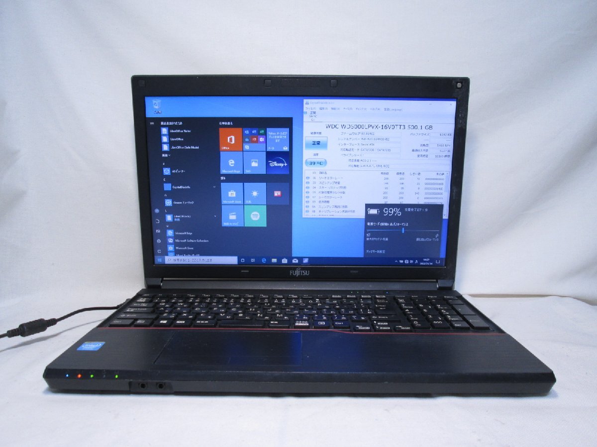 富士通 LIFEBOOK A553/HX FMVA0600NP Celeron 1000M 1.8GHz 4GB 500GB 15.6インチ DVD作成 Win10 64bit Office Wi-Fi [80966]