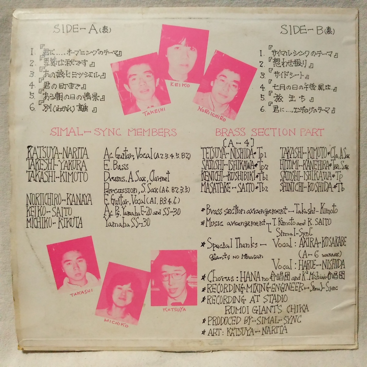 Simal Sync サイマルシンク 成田克哉 日下部明 和モノ 自主制作盤 歌詞カード付 アナログ盤 86tp その他 売買されたオークション情報 Yahooの商品情報をアーカイブ公開 オークファン Aucfan Com