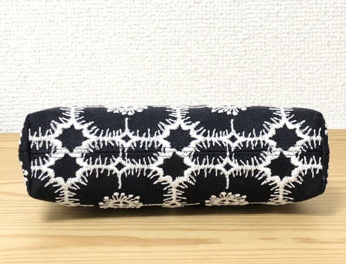 ☆ ハンドメイド がま口 ポーチ お財布 anemone ダークネイビー 