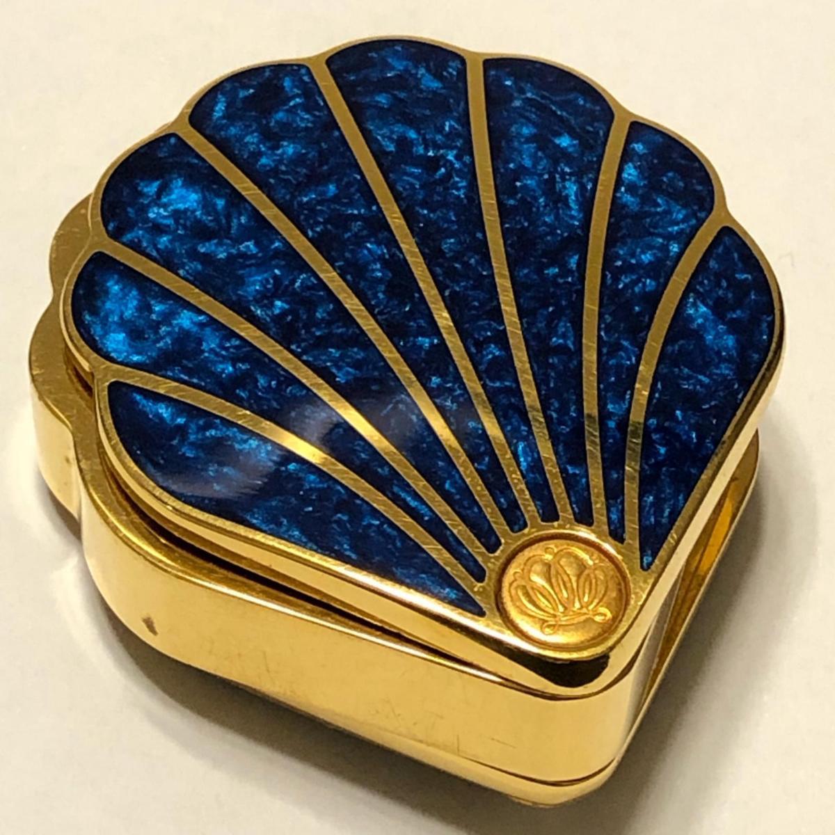 MIKIMOTOシェル型トラベルラッカーパールクロック ブルー MIKIMOTO