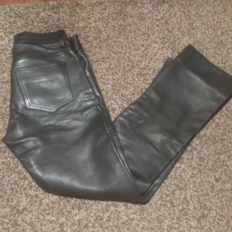 リアルレザー　肉厚　レザーパンツ　ロック　バイカー　ロカビリー　キャロル　クールス