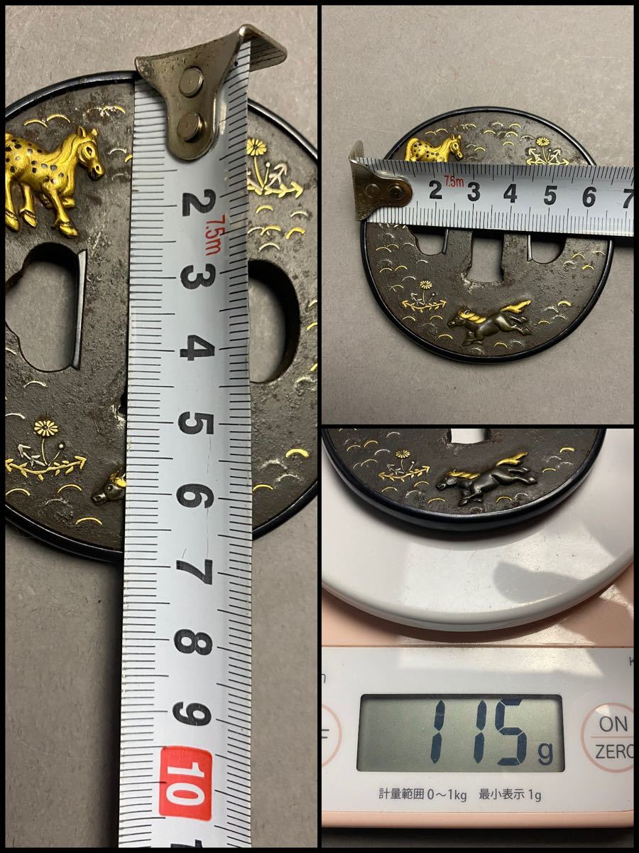 ③ 鉄鍔 短刀鍔 花鳥 人物 金銀象嵌 計4点 武具 刀剣 江戸期