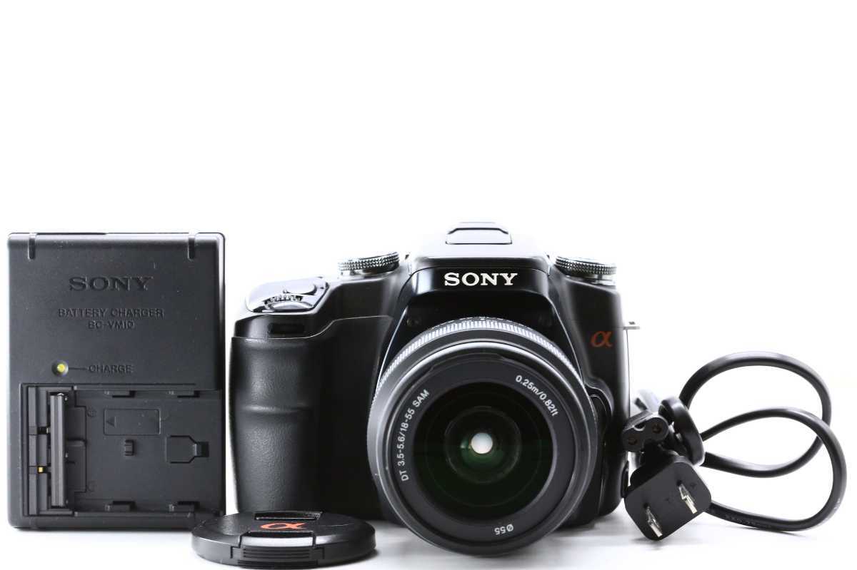 ★極上品★ ソニー SONY α100 DSLR-A100 ＋ DT 18-55mm F3.5-5.6 SAM レンズセット ★希少純正充電器★ #4109
