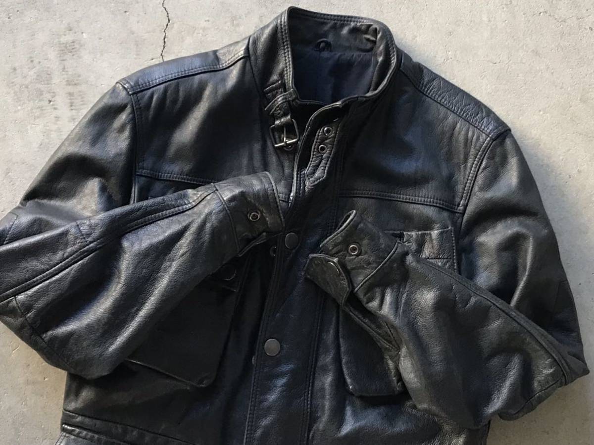 COMME CA DU MODE カウハイド レザー ライダースジャケット 44 