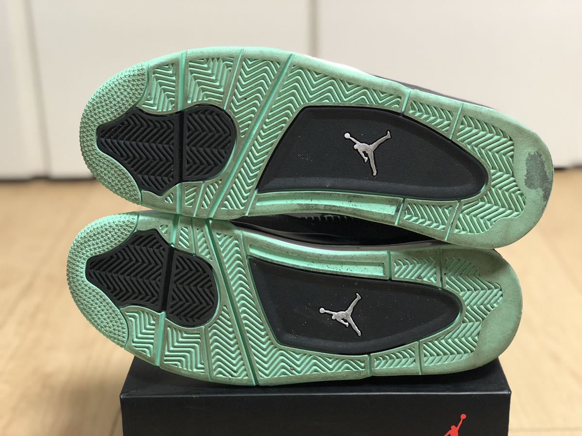 27cm 国内正規 NIKE AIR JORDAN 4 RETRO GREEN GLOW 308497 033 ナイキ 