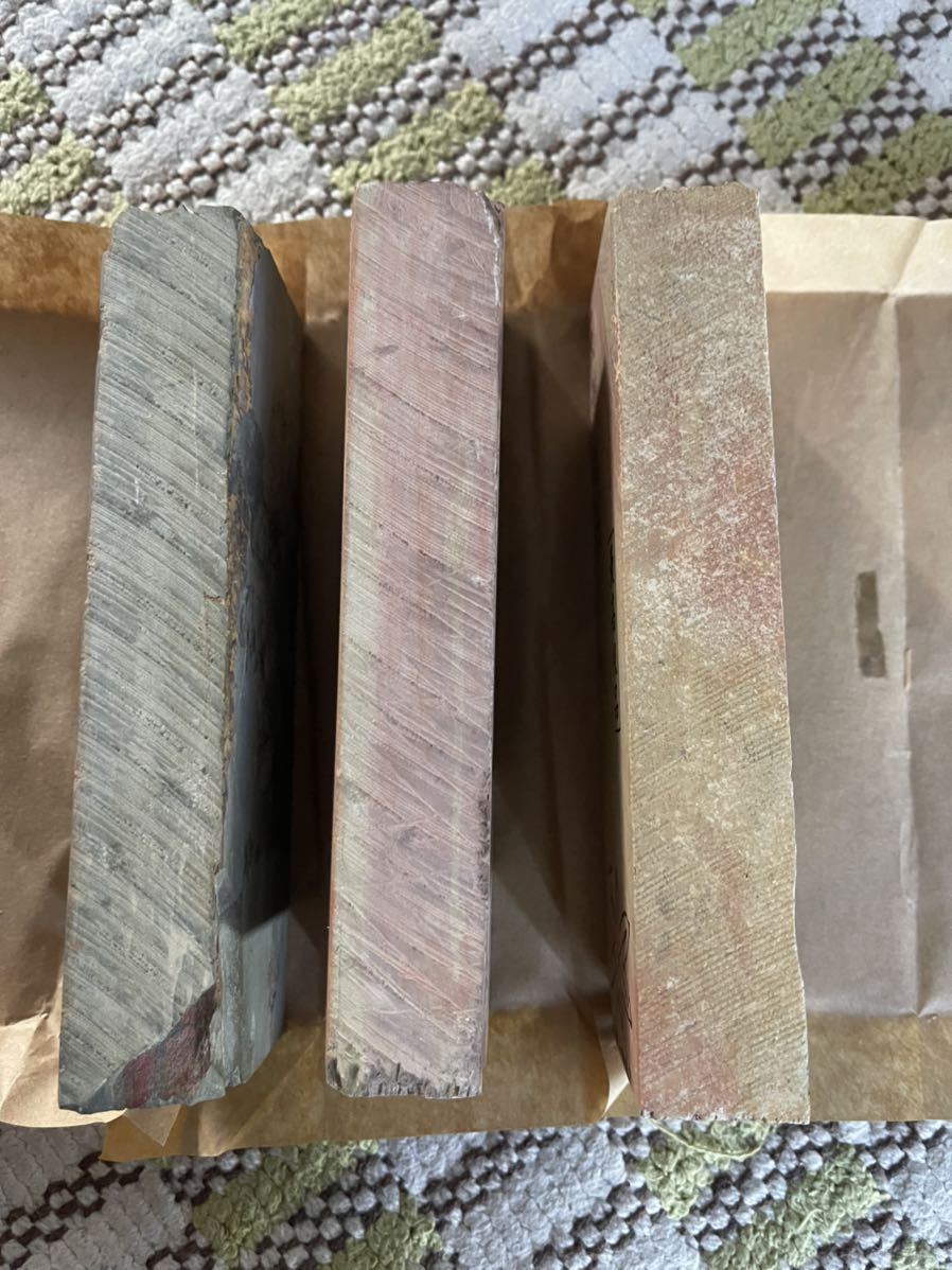 送料込　古い天然　砥石　大平鑛山　最高品　未使用　3個セット　刃物手入メンテナンス剃刀などに/本山 天然砥石 _6