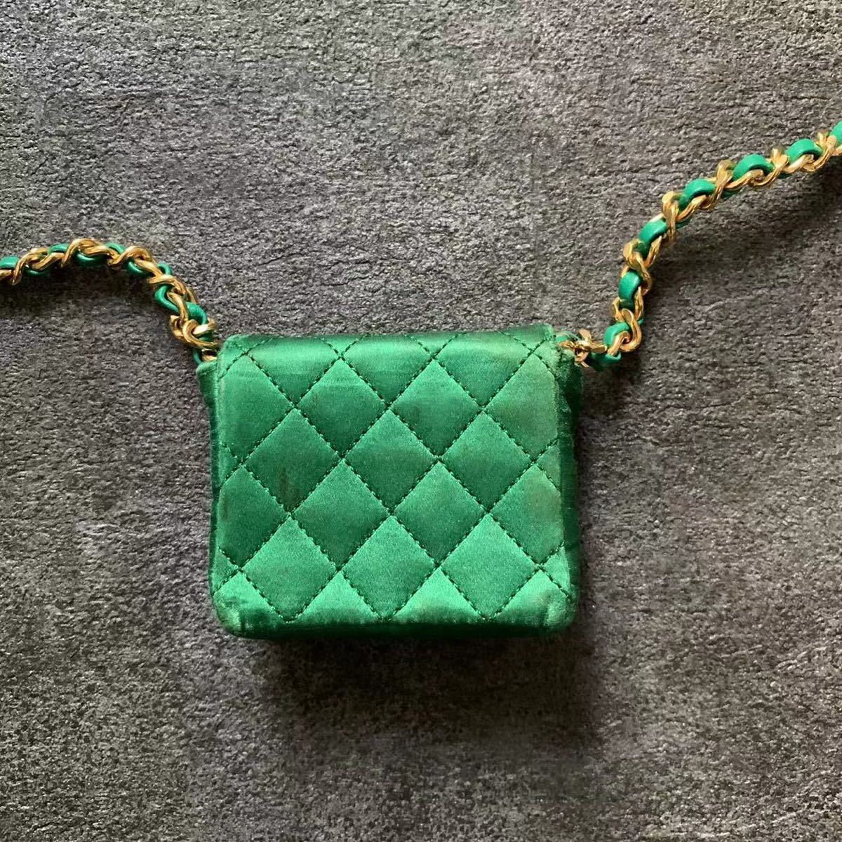 CHANEL シャネル 2way チェーンバッグ サテン ショルダーバッグ ミニ 