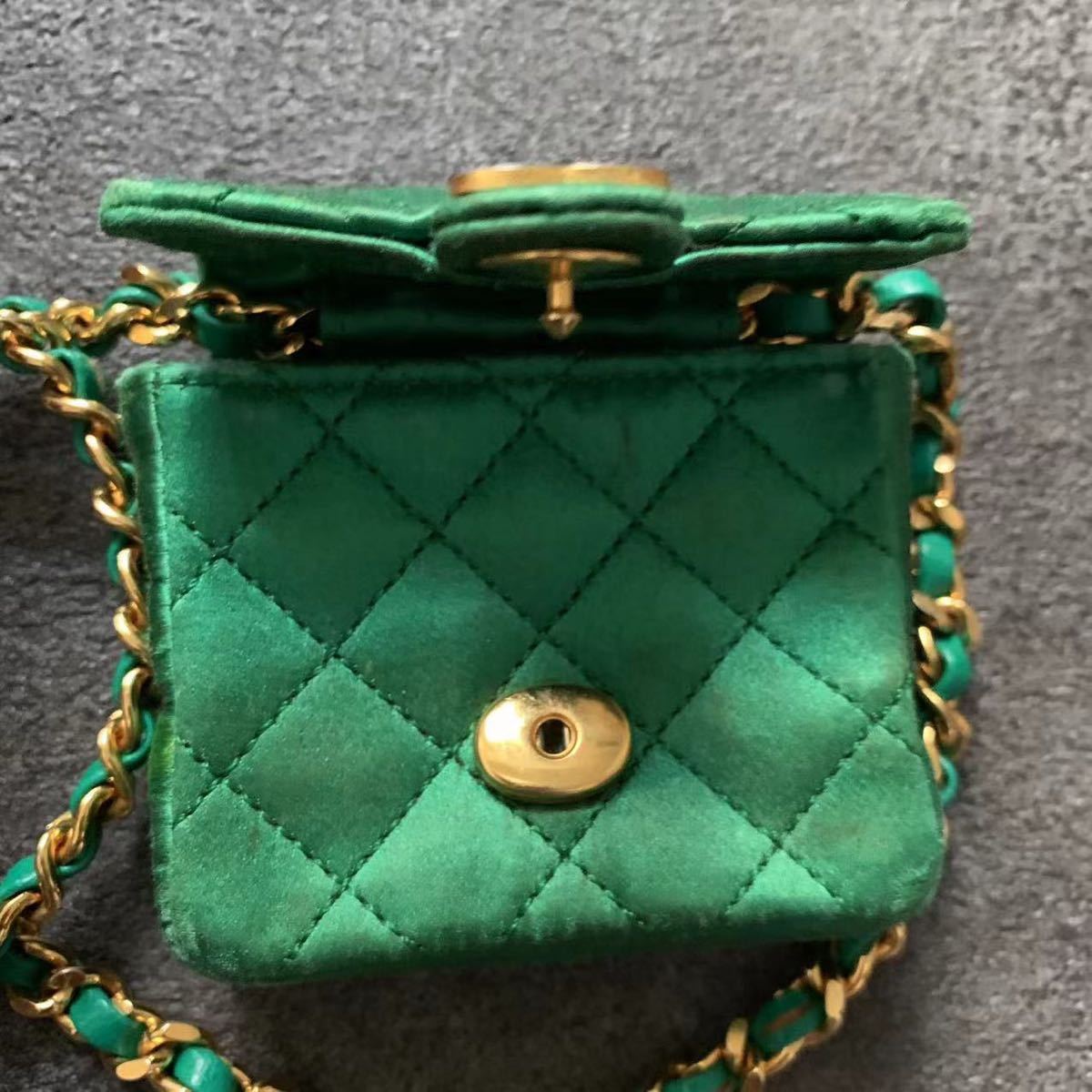 CHANEL シャネル 2way チェーンバッグ サテン ショルダーバッグ ミニ 