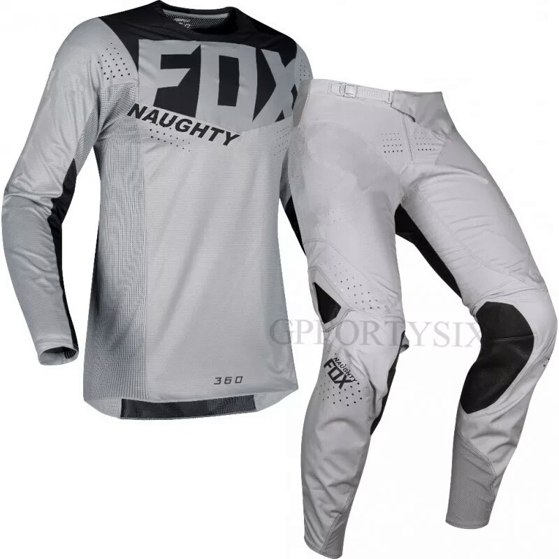 【送料無料/税込】 2019 NAUGHTY FOX MX 360 モトクロス 競技用 ジャージ&パンツ 上下セット クロスカントリー オフロードバイク グレー
