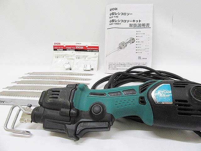 高品質，得価 RYOBI/リョービ 小型レシプロソー ブレード/ブレードホルダ付き RJK-120 電気ノコギリ 切断機 品 領収書可(ジグソー、電気のこぎり)｜売買されたオークション情報、yahooの商品情報をアーカイブ 木工用