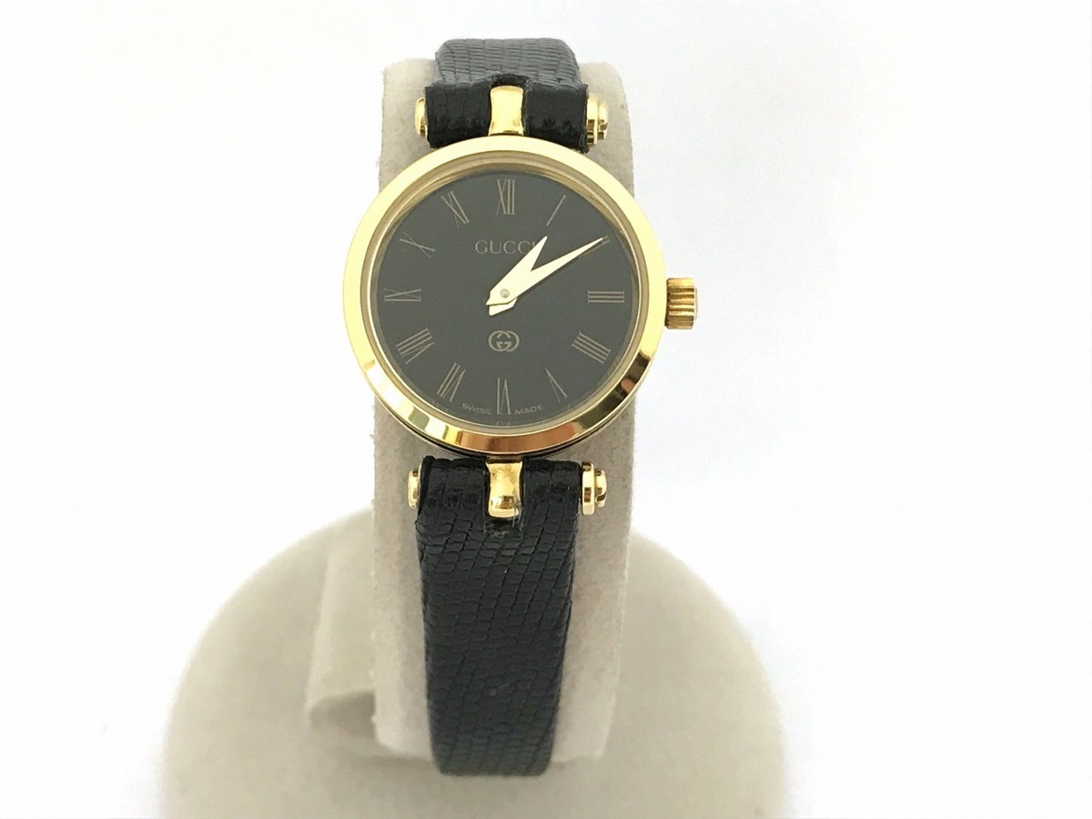 キングラム[31] GUCCI グッチ 腕時計 レディース クォーツ QZ ブラック  