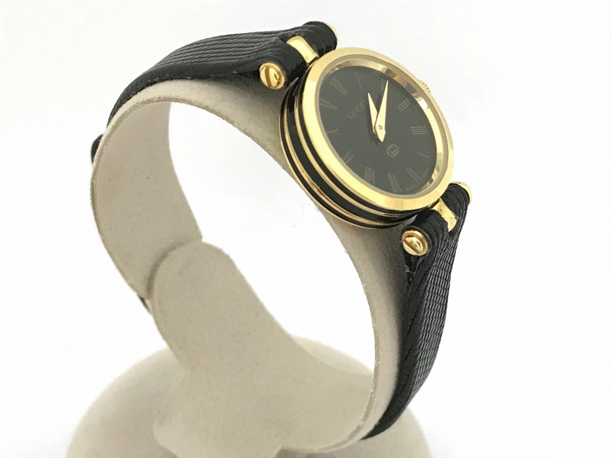 キングラム[31] GUCCI グッチ 腕時計 レディース クォーツ QZ ブラック  