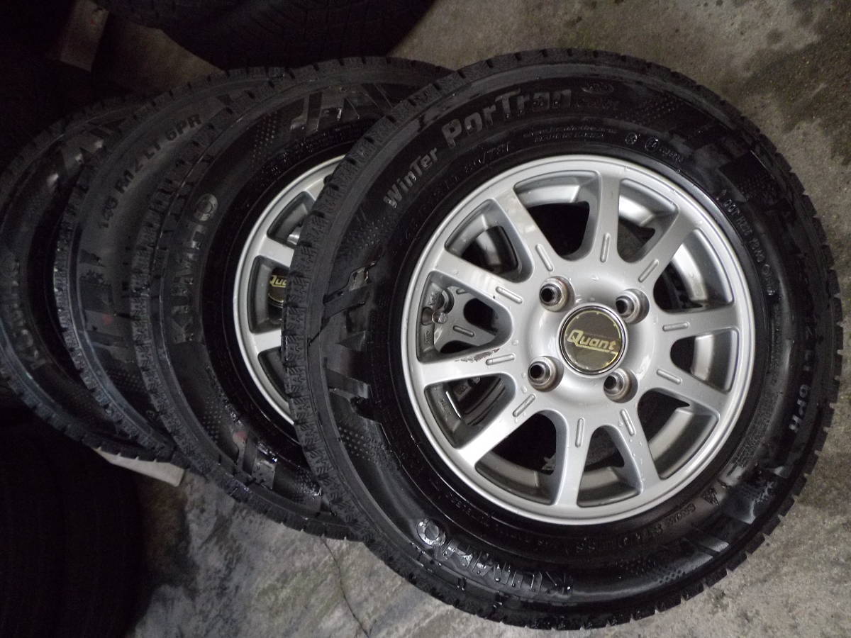 軽トラ・軽バン アルミホイール付き 深溝のスタッドレス 145R12 LT 4本