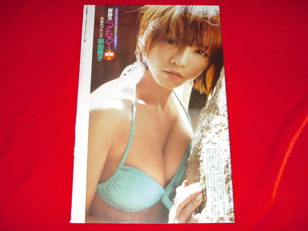 袋とじ 釈由美子 永遠のマドンナ 奇跡のsexy解禁 代から30代ま を完全封入 8p 袋綴じ 小冊子 切り抜き 写真集 付録 タレント 売買されたオークション情報 Yahooの商品情報をアーカイブ公開 オークファン Aucfan Com