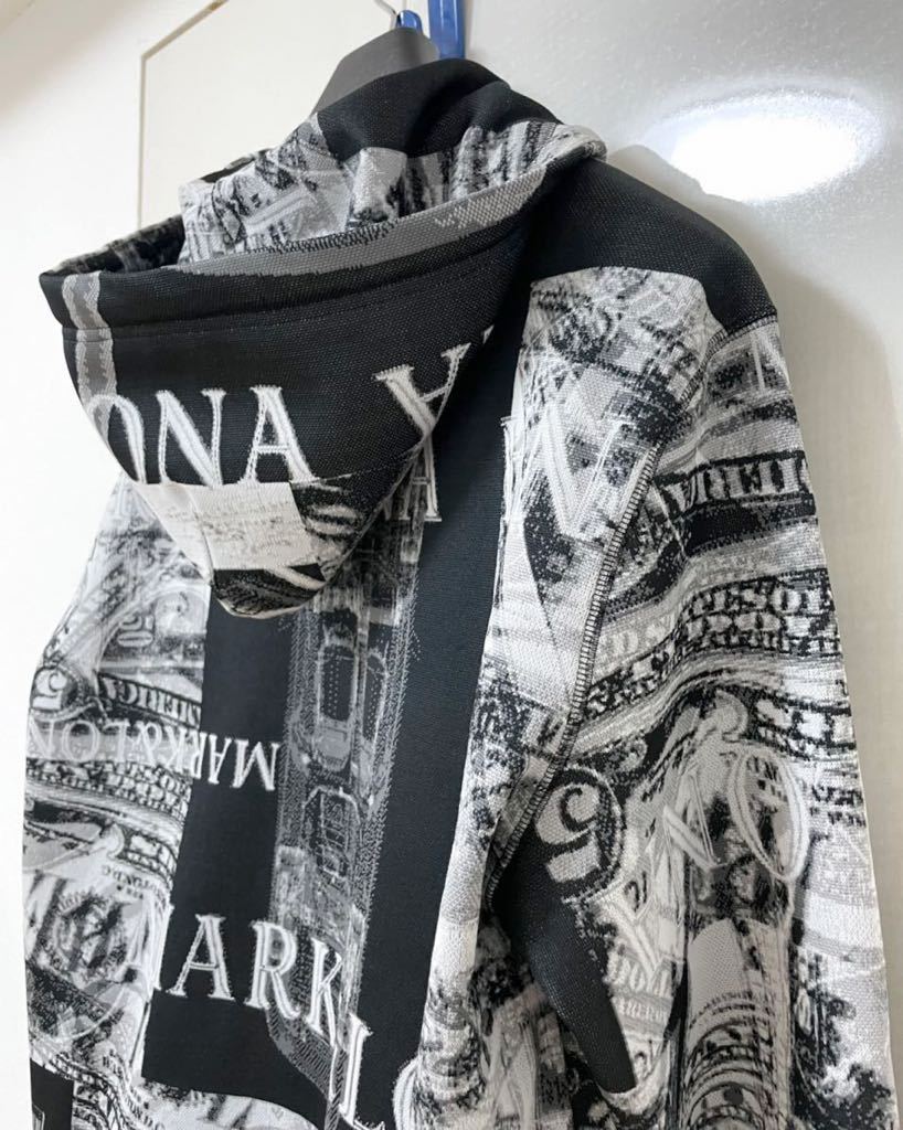 マークアンドロナ 【 MARK & LONA 】ハーフジップ プルオーバー MARK&LONA マークアンドロナ ジップパーカー ネイビー×白 総柄