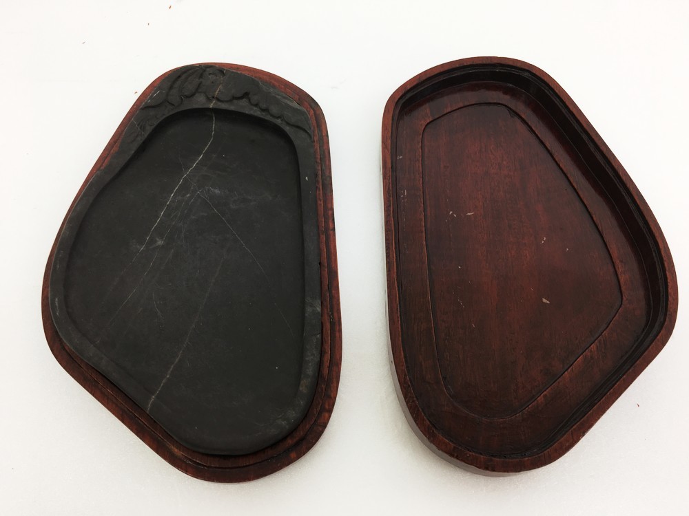 同梱可】硯 木箱ケース付 使用感有 ※硯破損部分有・