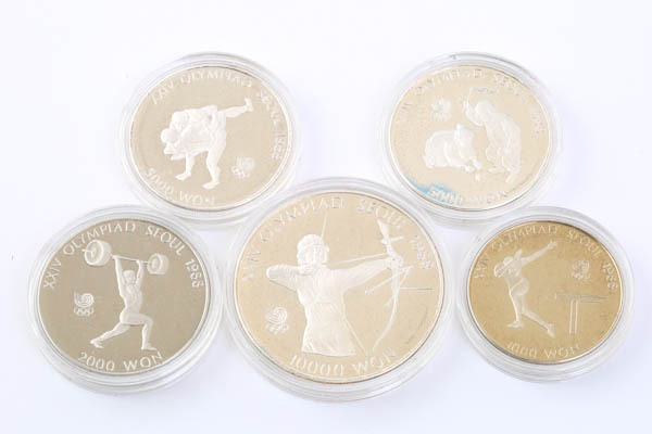 ソウルオリンピック 1988年 記念メダル 記念硬貨 銀貨 5枚 96.24g 1000 