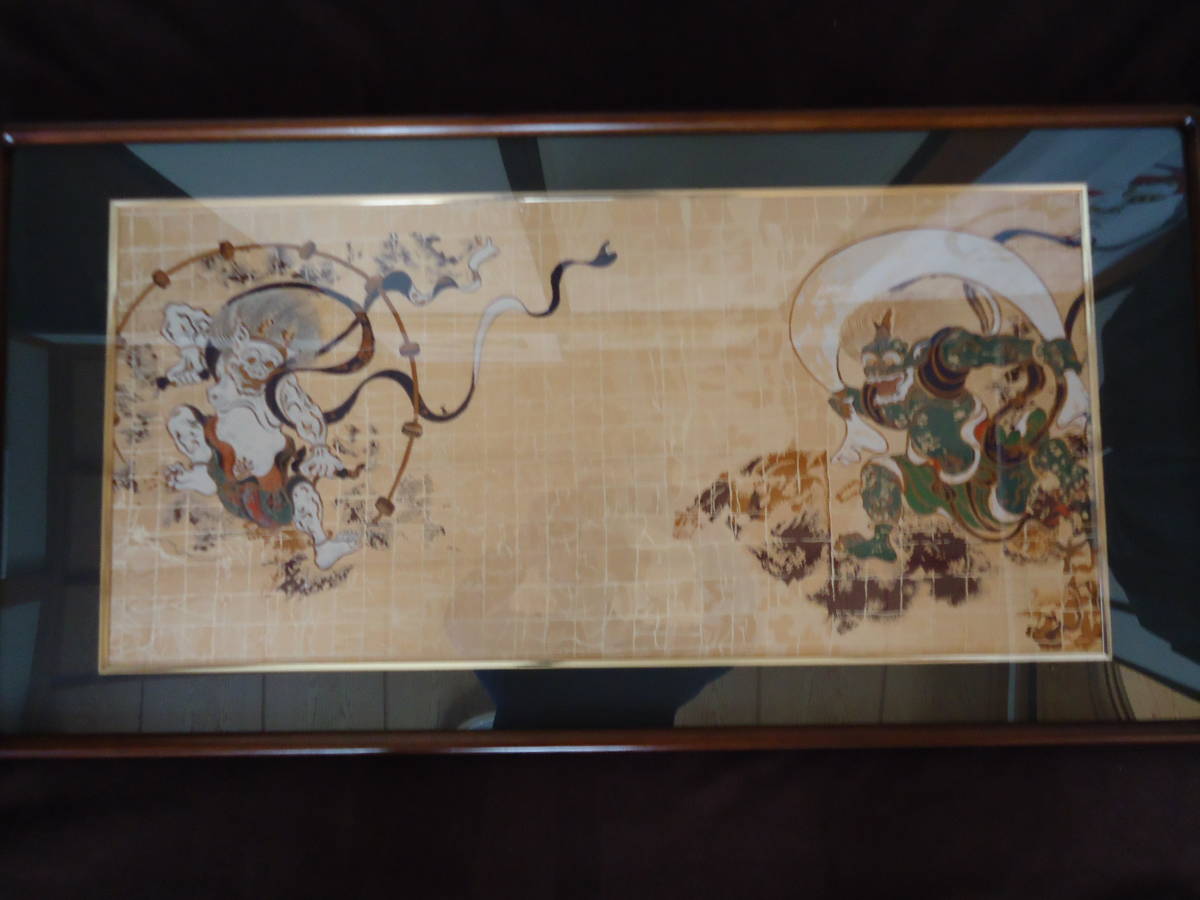 風神雷神図（俵屋宗達の作）模写・複製画の「ししゅう版」(日本画