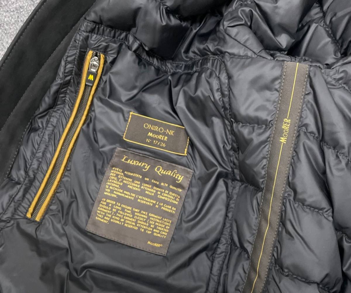 定価935000円 新品 国内正規 ■ MooRER 21AW ONIRO-FUR-NK オニーロ ヌバックレザー ダウンジャケット NERO ムーレ ■46 > ムーレー でらでら バルビエリ MooRER ボンバージャケット