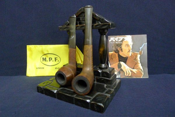 W582 フランス製 MPF 木製 パイプ キセル 煙管 パイプスタンド パイプ
