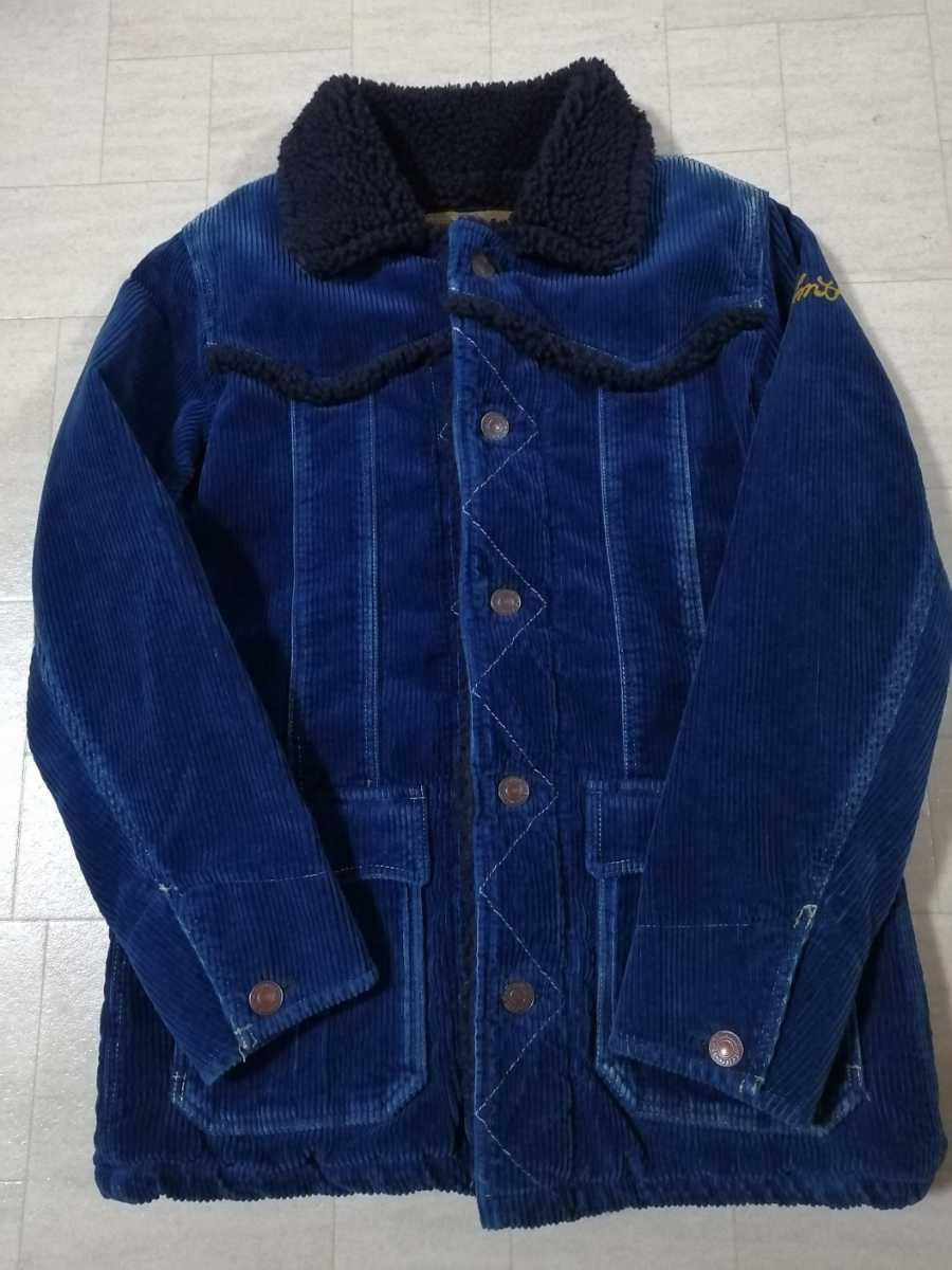 サイズ：M　TMTティーエムティー/INDIGO CORDUROY BOA LUNCH JACKETインディゴ コーデュロイ ボアランチコート/ロゴ刺繍 ランチジャケット