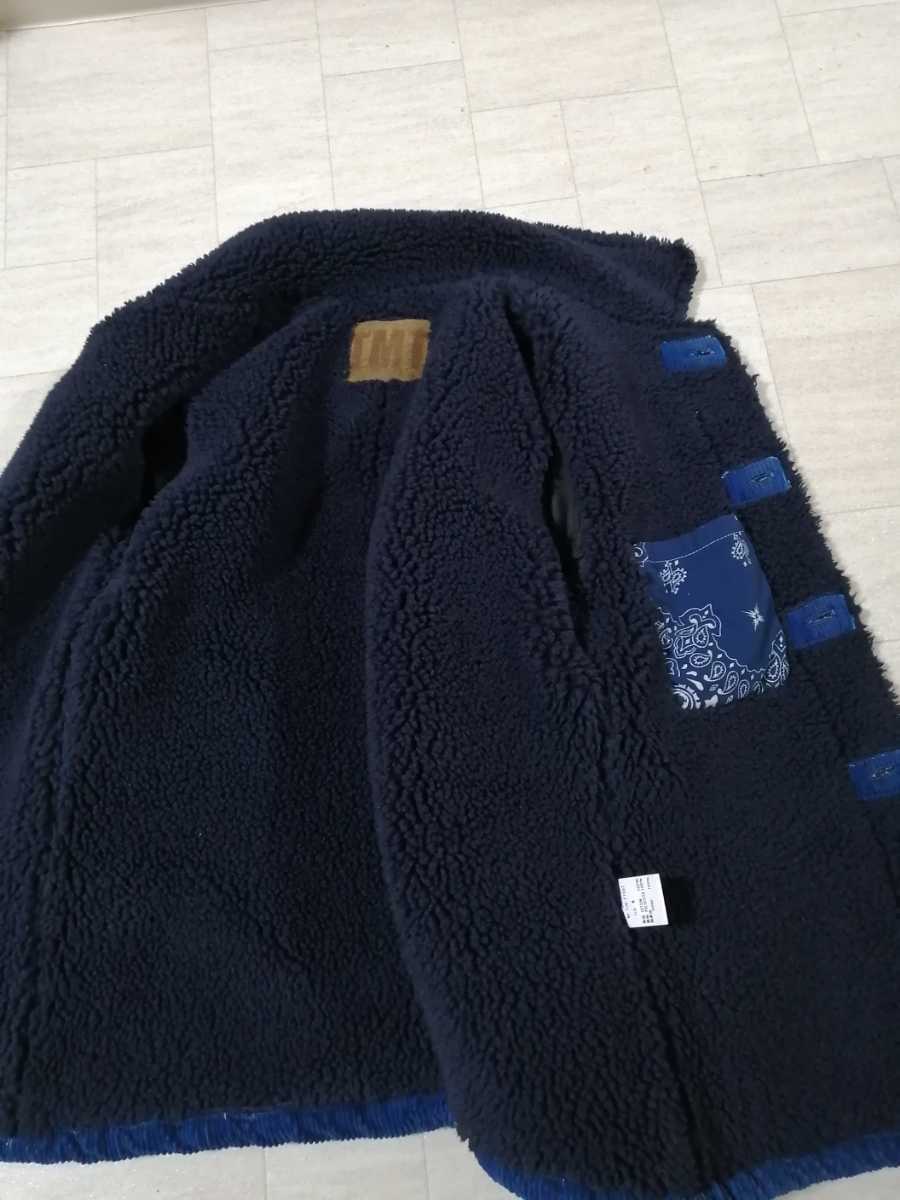 サイズ：M　TMTティーエムティー/INDIGO CORDUROY BOA LUNCH JACKETインディゴ コーデュロイ ボアランチコート/ロゴ刺繍 ランチジャケット