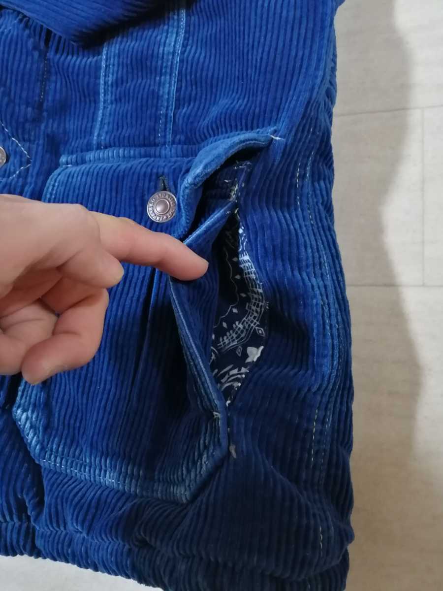 サイズ：M　TMTティーエムティー/INDIGO CORDUROY BOA LUNCH JACKETインディゴ コーデュロイ ボアランチコート/ロゴ刺繍 ランチジャケット