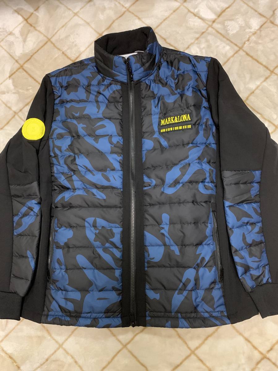 MARK&LONAマークアンドロナ　ダウンジャケット　ネイビー　S 人気 売れ筋 MARK &LONAマークアンドロナ迷彩ダウンジャケットXLゴルフ