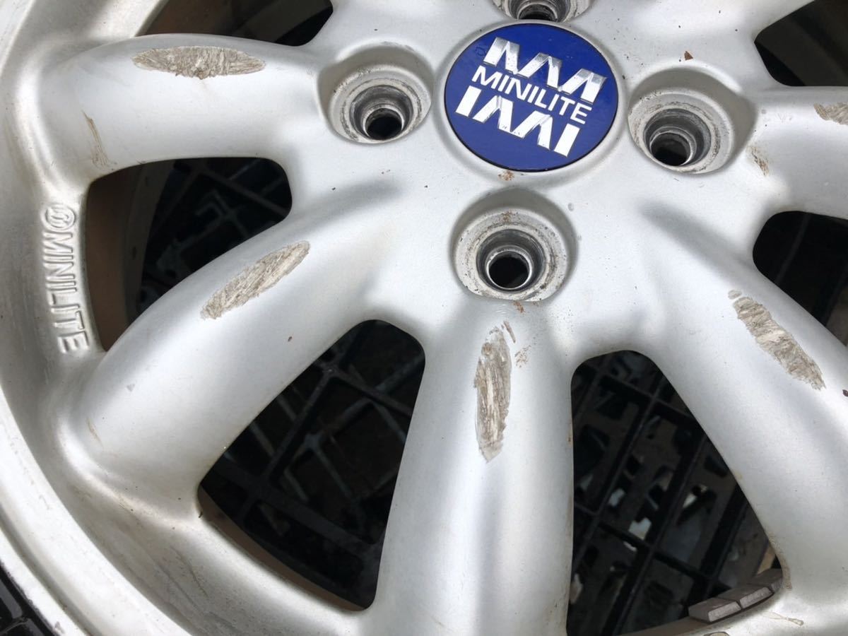 ミニライト ホイールタイヤ付き165/55R15 ダイハツミラジーノL700S 4本